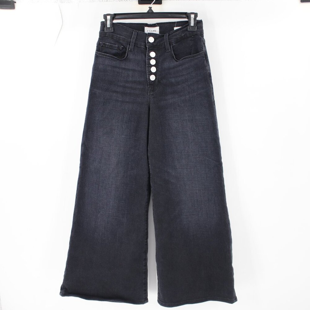 Frame Jeans Womens 26 Le Palazzo Exposed Button fly High Rise Wide Leg Manserra